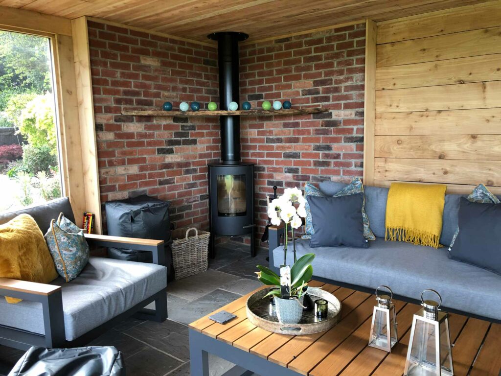 Bespoke Outdoor building with internal wood burner